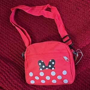 Red Polka Dot Crossbody Bag Minnie Mouse 6x6 Inches